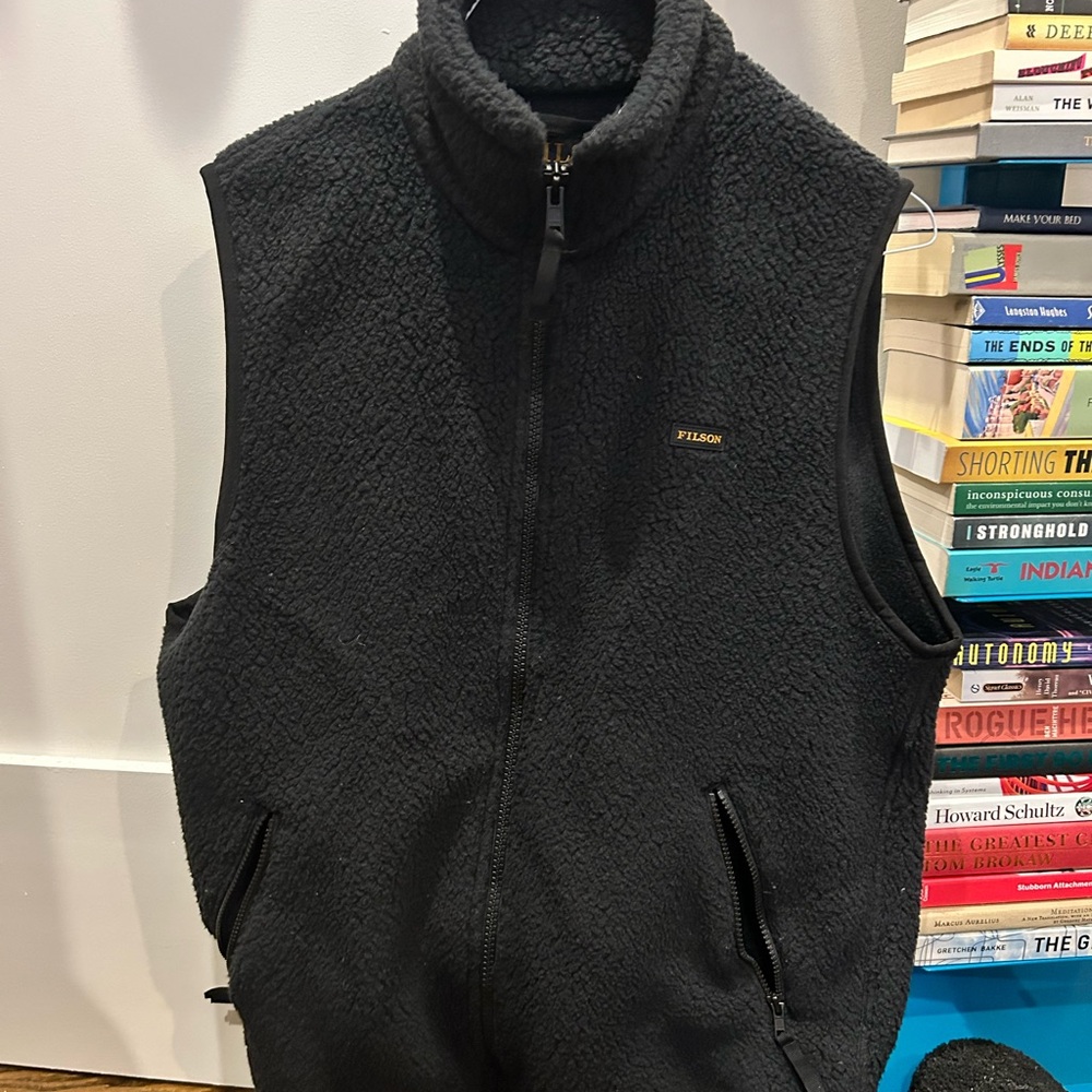 Filson Charcoal Fleece Vest for Men